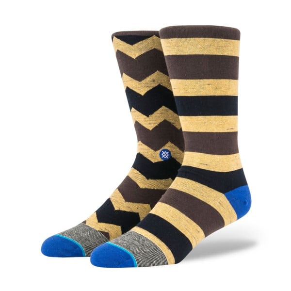 STANCE 襪子 - Jeeves 芥末黃條紋與鋸齒紋 男襪 - M340C14JEE 5