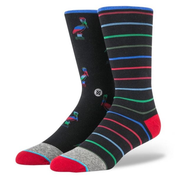 Stance-Mens-Smithers-Black-Stripes-Casual-Socks-Dress-Sock-Collection