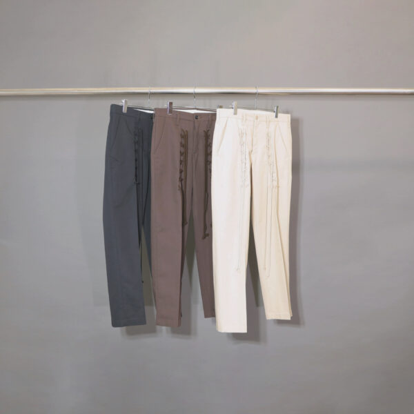 elephant TRIBAL fabrics – RACE UP WORK PT / 綁帶造型工作褲 (棕色) 4