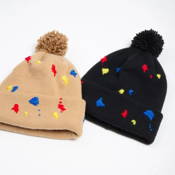 Indietro Association – IA Paint Embroidery Knit Cap 135 潑漆刺繡毛球針織帽 15