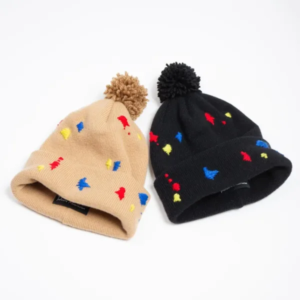 Indietro Association – IA Paint Embroidery Knit Cap 135 潑漆刺繡毛球針織帽 14